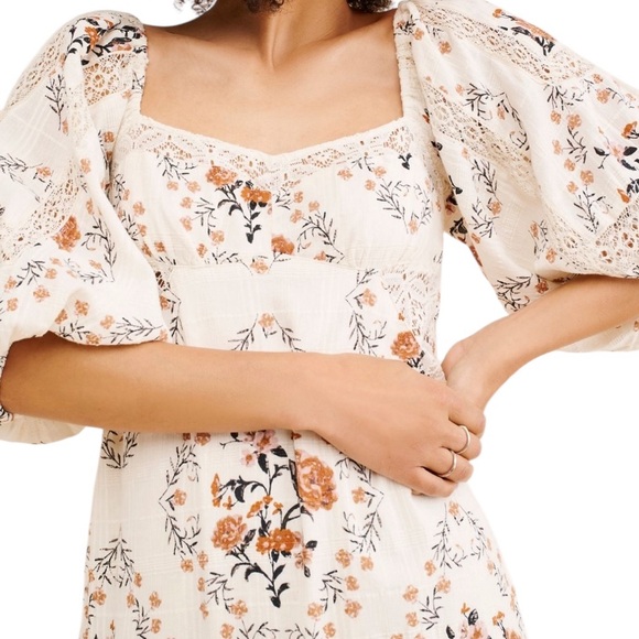 Free People Cream Floral Maxi Dress EUC - Picture 10 of 16